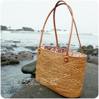 women shopping handbags rattan full motif handmade from bali